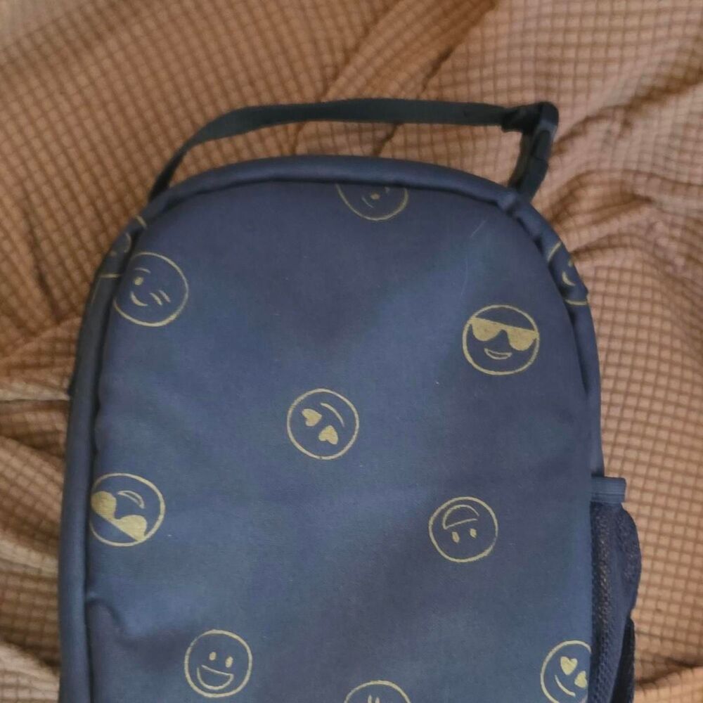Lands-end Navy and Blue lunch bag insulated  Smiley Emojis